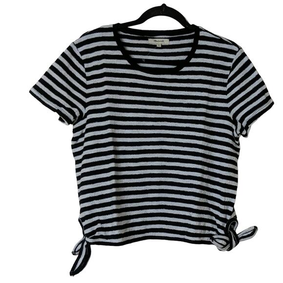 Madewell Modern Stripe Side-Tie Top - Size L - NWOT - Picture 2 of 8